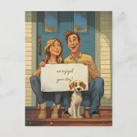 Cute Couple and the Puppy Postcard