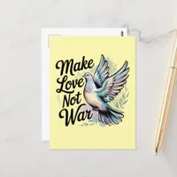 Make Love Not War Peace Dove Postcard