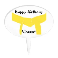 Martial Arts Yellow Belt Birthday Party Cake Topper