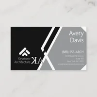 Modern Monogram Architect Bold Black & Gray Business Card