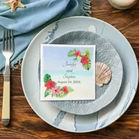 Tropical Floral Botanical Wedding Napkins