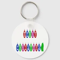 Colorful Merry Christmas Ornament Font Keychain