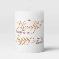 thankful heart is a happy heart thanksgiving pillar candle