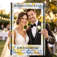 Elegant 18th Porcelain Wedding Anniversary Selfie Frame
