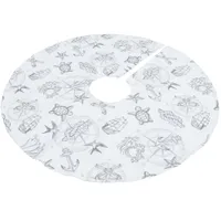 Nautical Old Sailor Tattoos Patterned Gray Brushed Polyester Tree Skirt