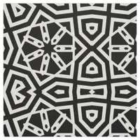 Contemporary Chic Black & White Geometric Pattern Fabric