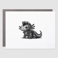 Whimsigoth Cyborg Axolotl Vintage Art Design Class Car Magnet
