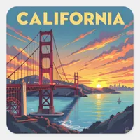 California Keepsake | The Golden Gate Bridge Square Sticker