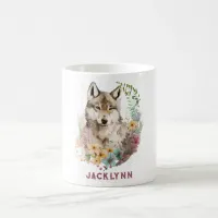 Watercolor Wolf Personalized Coffee Mug