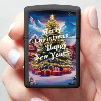 Festive Greetings: Christmas Tree and Gifts  Zippo Lighter