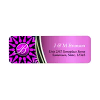 Hot Pink Monogram Star Art Address Label