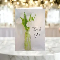 White Tulips in Milk Bottle Wedding Thank You