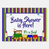 Double Sided Baby Shower & Baby's Here Sign