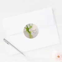 White Tulips in Milk Bottle Wedding Classic Round Sticker