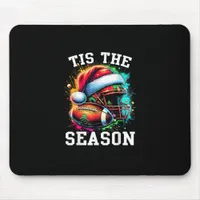 Tis The Season Football Mom Christmas Santa Hat Co Mouse Pad