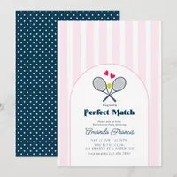 Perfect Match Preppy Tennis Bachelorette Party Invitation