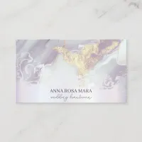 *~* Ornate QR Agate Lavender White Gold AP66 Luxe Business Card