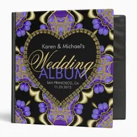 Modern Goth Purple Gold Wedding Album Binder