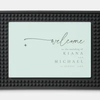 Simply Chic Wedding Welcome Sea Glass ID1046 Bar Mat