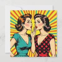 Two Woman Gossiping Telling Secrets Pop Art