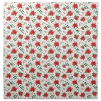 Minimalist Watercolor Botanical Poinsettia Cloth Napkin