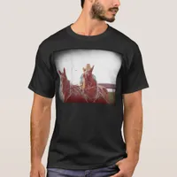 Two Horse Amish Team Faux Vintage T-Shirt