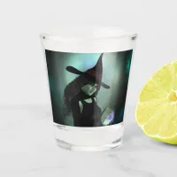 Wicked Witch Casting a Spell Shot Glass