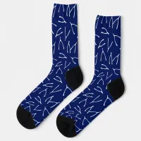 Wishbone Good Luck Blue and White Pattern Socks