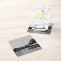 White Noise Santa Monica Pier Square Paper Coaster