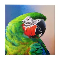 Cute AI Generated Amazon Parrot Ceramic Tile