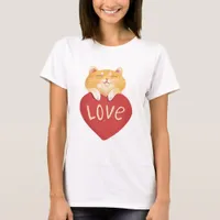 Cute Ginger Kitty Love T-Shirt