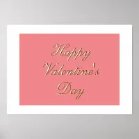 Romantic Peach Happy Valentine's Day Elegant Foil Prints