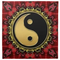 Red Eastern Home Decor YinYang New Age Napkin