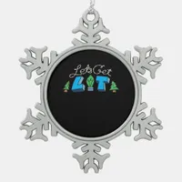 Let's Get Lit Christmas Classic Snowflake Pewter Christmas Ornament