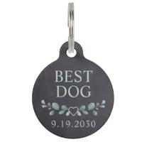 Personalized Best Dog Rustic Pet Wedding  ID Tag
