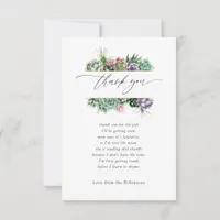 Watercolor Succulent Geometric Baby Shower Thank You Card