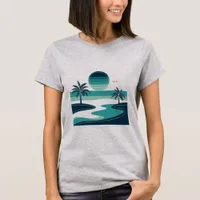 Tropical Beach Coastal Vector T-Shirt