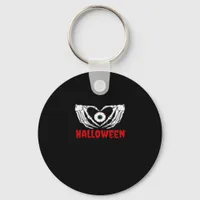 Eye Halloween - Skeleton Hands Heart Keychain