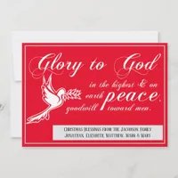 White Dove Peace On Earth Luke 214 Christmas Verse Holiday Card