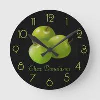 Apples Still Life Oil on Canvas Painting custom Round Clock