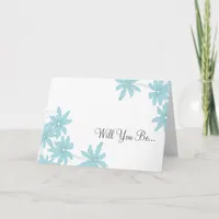 Blue Daisies Will You Be My Bridesmaid Invitation