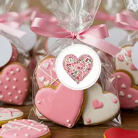 Cherry Heart Classic Round Stickers