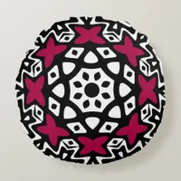 Geometric Butterfly Mandala Round Pillow