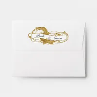 Gold Banner Wedding RSVP Response Card Envelope