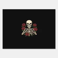 Skeleton Heart Hands With Red Roses – Romantic Got Sign