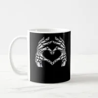 Skeleton Heart Hands Sign Halloween Costume Basic  Coffee Mug