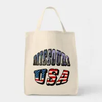 Missouri Picture and USA Text Tote Bag