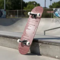 Girly Cool Pink Rose Gold Glitter Sparkle Drips Skateboard