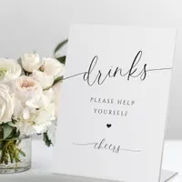 Drinks Bar Modern Elegant Bridal Shower Sign