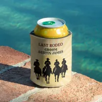 Last Rodeo Cowboys Sunset Groom's Name Bachelor Can Cooler